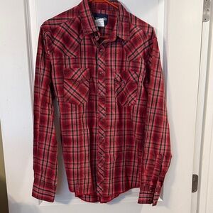 Wrangler Pearl Snap Pick stitching Men's Shirt M